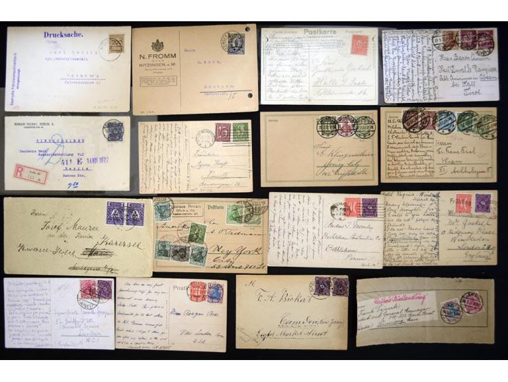 1920/1923, sehr umfangreicher Posten mit geschätzt 1000-1500 Briefen, Karten und Ganzsachen inkl. Dienstmarken-Frankaturen, d
