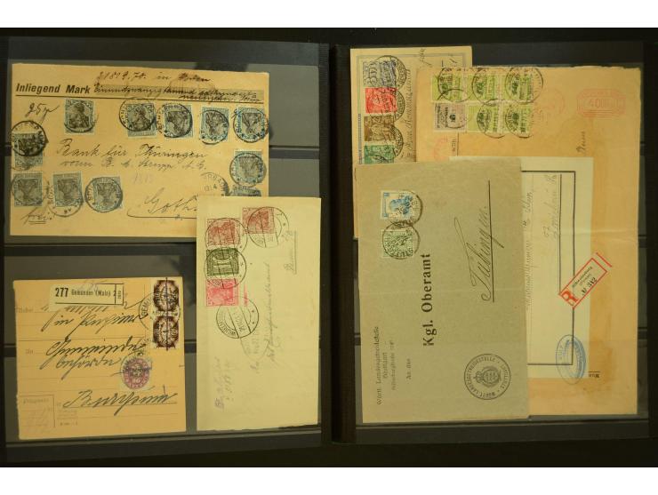 1920/1923, Sammlung mit über 600 Briefen, Karten und Ganzsachen, dabei Einzel- und Mehrfachfrankaturen, R-Briefe, Portostufen