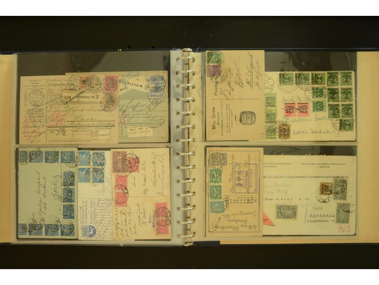 1920/1923, Sammlung mit über 600 Briefen, Karten und Ganzsachen, dabei Einzel- und Mehrfachfrankaturen, R-Briefe, Portostufen