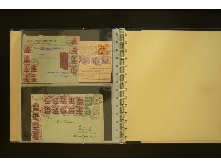 1920/1923, Sammlung mit über 600 Briefen, Karten und Ganzsachen, dabei Einzel- und Mehrfachfrankaturen, R-Briefe, Portostufen