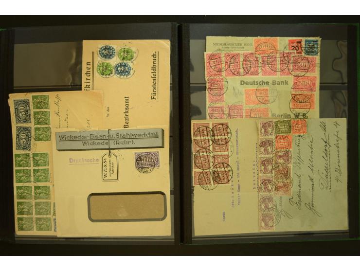 1920/1923, Sammlung mit über 600 Briefen, Karten und Ganzsachen, dabei Einzel- und Mehrfachfrankaturen, R-Briefe, Portostufen