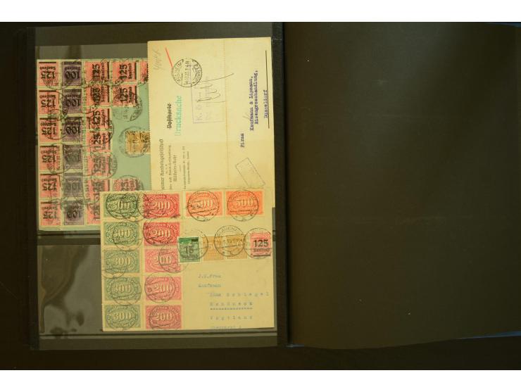1920/1923, Sammlung mit über 600 Briefen, Karten und Ganzsachen, dabei Einzel- und Mehrfachfrankaturen, R-Briefe, Portostufen