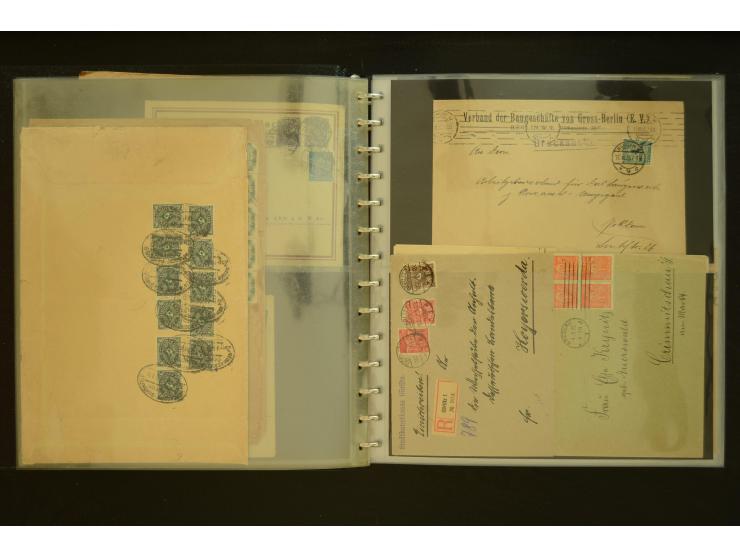 1920/1923, Sammlung mit über 600 Briefen, Karten und Ganzsachen, dabei Einzel- und Mehrfachfrankaturen, R-Briefe, Portostufen