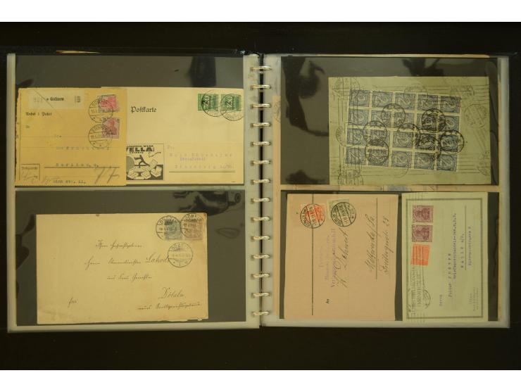 1920/1923, Sammlung mit über 600 Briefen, Karten und Ganzsachen, dabei Einzel- und Mehrfachfrankaturen, R-Briefe, Portostufen