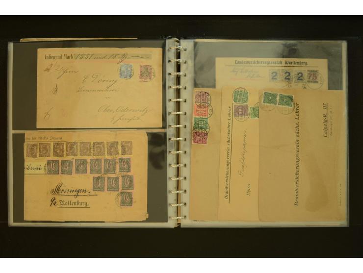 1920/1923, Sammlung mit über 600 Briefen, Karten und Ganzsachen, dabei Einzel- und Mehrfachfrankaturen, R-Briefe, Portostufen
