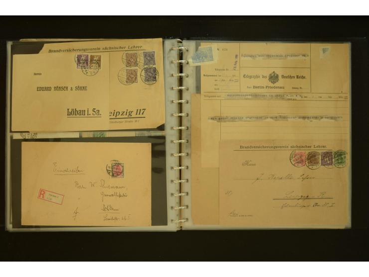 1920/1923, Sammlung mit über 600 Briefen, Karten und Ganzsachen, dabei Einzel- und Mehrfachfrankaturen, R-Briefe, Portostufen