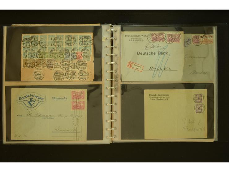 1920/1923, Sammlung mit über 600 Briefen, Karten und Ganzsachen, dabei Einzel- und Mehrfachfrankaturen, R-Briefe, Portostufen