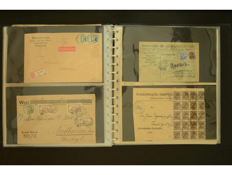 1920/1923, Sammlung mit über 600 Briefen, Karten und Ganzsachen, dabei Einzel- und Mehrfachfrankaturen, R-Briefe, Portostufen