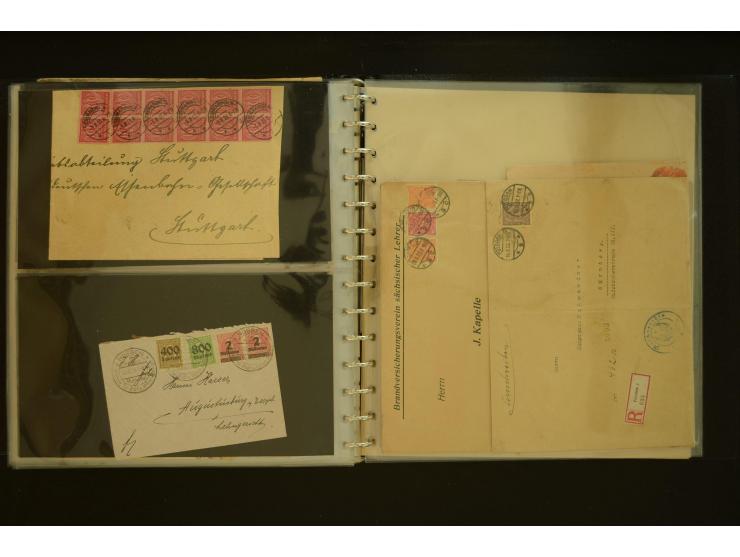 1920/1923, Sammlung mit über 600 Briefen, Karten und Ganzsachen, dabei Einzel- und Mehrfachfrankaturen, R-Briefe, Portostufen