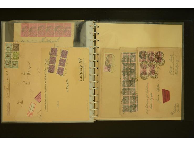 1920/1923, Sammlung mit über 600 Briefen, Karten und Ganzsachen, dabei Einzel- und Mehrfachfrankaturen, R-Briefe, Portostufen