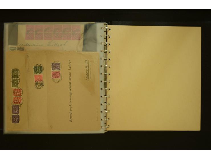 1920/1923, Sammlung mit über 600 Briefen, Karten und Ganzsachen, dabei Einzel- und Mehrfachfrankaturen, R-Briefe, Portostufen