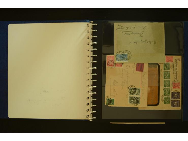 1920/1923, Sammlung mit über 600 Briefen, Karten und Ganzsachen, dabei Einzel- und Mehrfachfrankaturen, R-Briefe, Portostufen