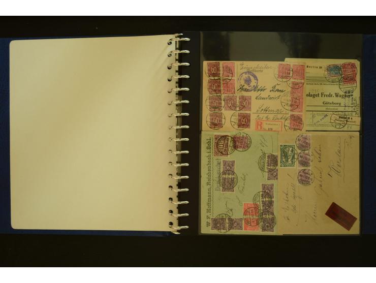 1920/1923, Sammlung mit über 600 Briefen, Karten und Ganzsachen, dabei Einzel- und Mehrfachfrankaturen, R-Briefe, Portostufen