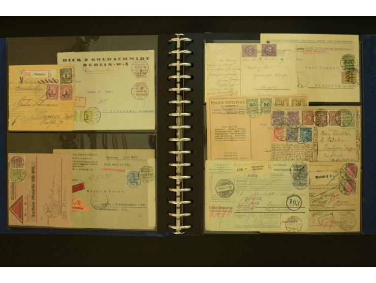 1920/1923, Sammlung mit über 600 Briefen, Karten und Ganzsachen, dabei Einzel- und Mehrfachfrankaturen, R-Briefe, Portostufen