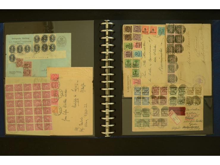 1920/1923, Sammlung mit über 600 Briefen, Karten und Ganzsachen, dabei Einzel- und Mehrfachfrankaturen, R-Briefe, Portostufen