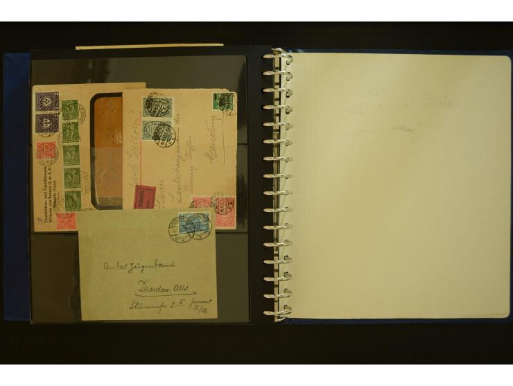 1920/1923, Sammlung mit über 600 Briefen, Karten und Ganzsachen, dabei Einzel- und Mehrfachfrankaturen, R-Briefe, Portostufen