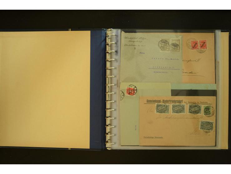 1920/1923, Sammlung mit über 600 Briefen, Karten und Ganzsachen, dabei Einzel- und Mehrfachfrankaturen, R-Briefe, Portostufen