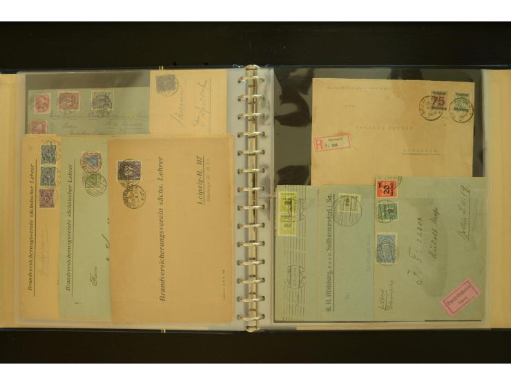 1920/1923, Sammlung mit über 600 Briefen, Karten und Ganzsachen, dabei Einzel- und Mehrfachfrankaturen, R-Briefe, Portostufen