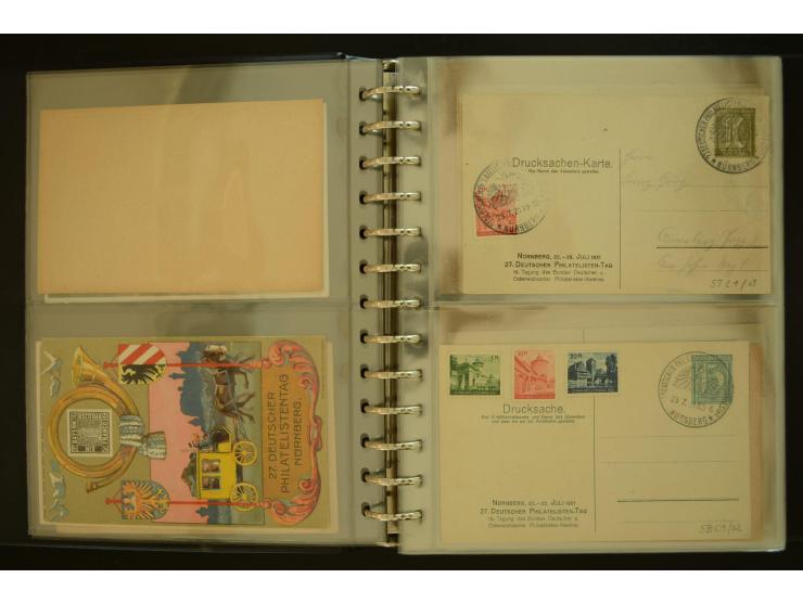 1921/1942, umfangreiche Sammlung mit ca. 450 ungebrauchten und gebrauchten Privatpost-Ganzsachenkarten mit Schwerpunkt III. R