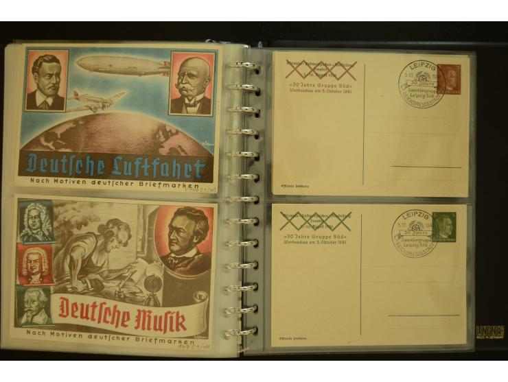 1921/1942, umfangreiche Sammlung mit ca. 450 ungebrauchten und gebrauchten Privatpost-Ganzsachenkarten mit Schwerpunkt III. R