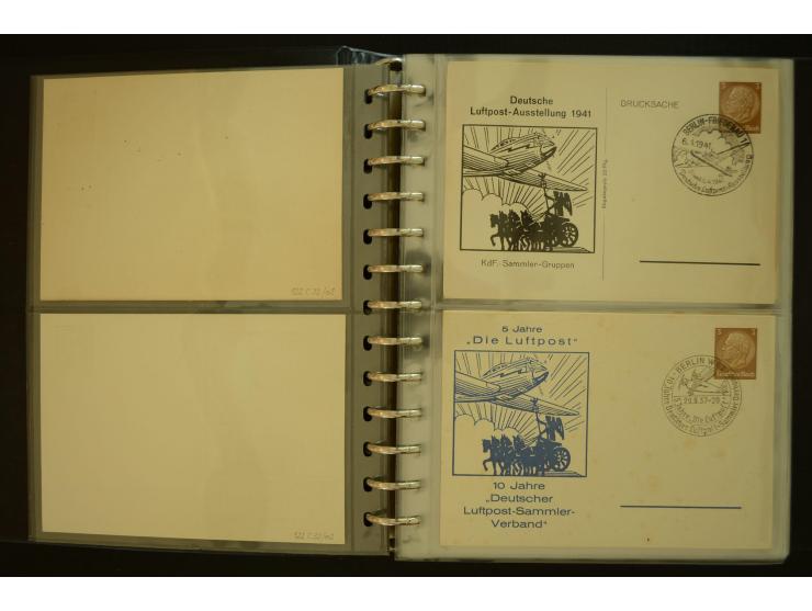 1921/1942, umfangreiche Sammlung mit ca. 450 ungebrauchten und gebrauchten Privatpost-Ganzsachenkarten mit Schwerpunkt III. R