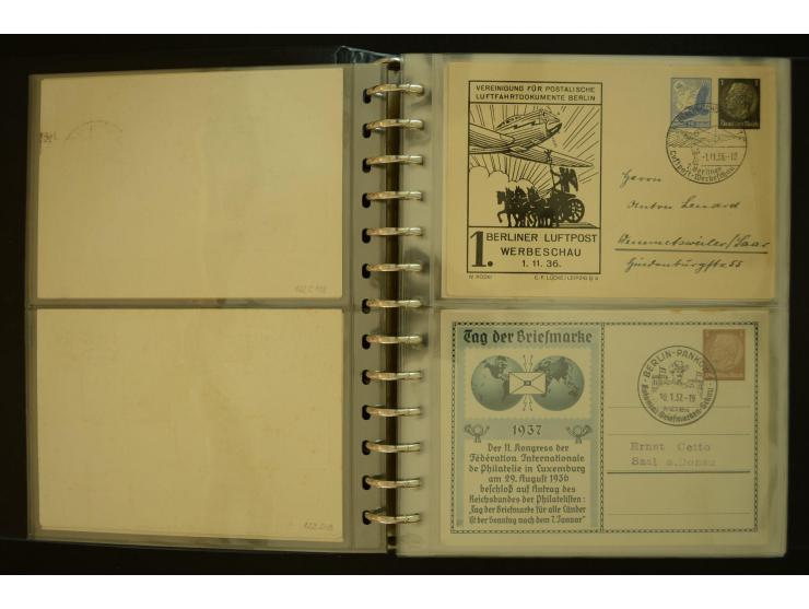 1921/1942, umfangreiche Sammlung mit ca. 450 ungebrauchten und gebrauchten Privatpost-Ganzsachenkarten mit Schwerpunkt III. R