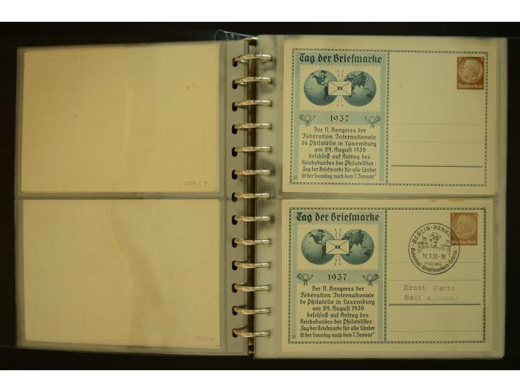 1921/1942, umfangreiche Sammlung mit ca. 450 ungebrauchten und gebrauchten Privatpost-Ganzsachenkarten mit Schwerpunkt III. R