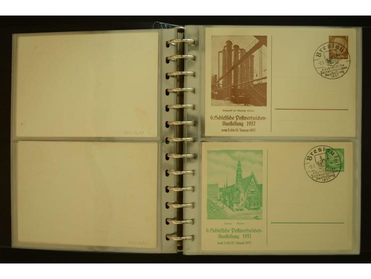 1921/1942, umfangreiche Sammlung mit ca. 450 ungebrauchten und gebrauchten Privatpost-Ganzsachenkarten mit Schwerpunkt III. R
