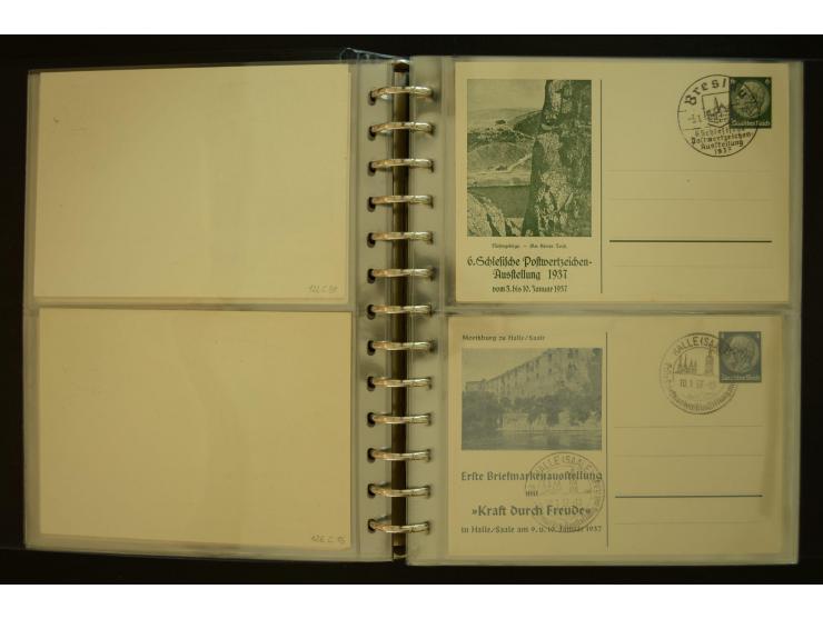 1921/1942, umfangreiche Sammlung mit ca. 450 ungebrauchten und gebrauchten Privatpost-Ganzsachenkarten mit Schwerpunkt III. R