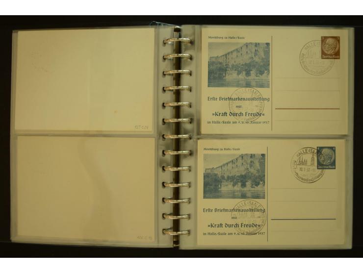 1921/1942, umfangreiche Sammlung mit ca. 450 ungebrauchten und gebrauchten Privatpost-Ganzsachenkarten mit Schwerpunkt III. R