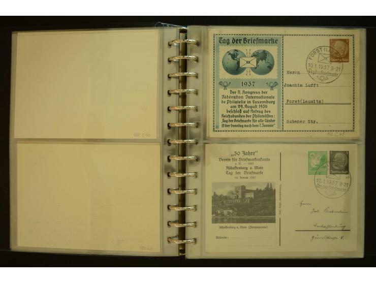 1921/1942, umfangreiche Sammlung mit ca. 450 ungebrauchten und gebrauchten Privatpost-Ganzsachenkarten mit Schwerpunkt III. R