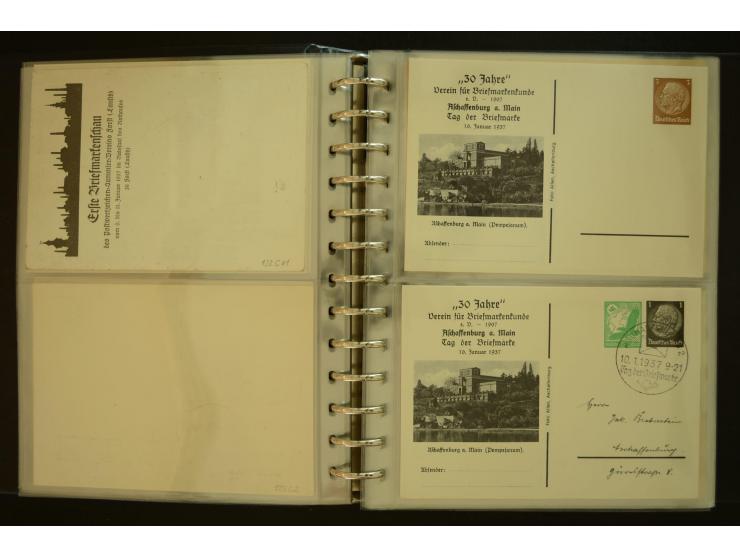 1921/1942, umfangreiche Sammlung mit ca. 450 ungebrauchten und gebrauchten Privatpost-Ganzsachenkarten mit Schwerpunkt III. R