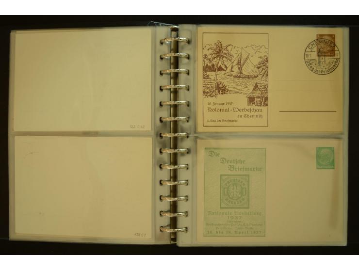 1921/1942, umfangreiche Sammlung mit ca. 450 ungebrauchten und gebrauchten Privatpost-Ganzsachenkarten mit Schwerpunkt III. R