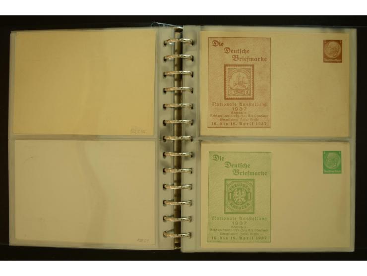 1921/1942, umfangreiche Sammlung mit ca. 450 ungebrauchten und gebrauchten Privatpost-Ganzsachenkarten mit Schwerpunkt III. R