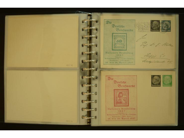 1921/1942, umfangreiche Sammlung mit ca. 450 ungebrauchten und gebrauchten Privatpost-Ganzsachenkarten mit Schwerpunkt III. R