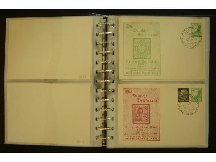 1921/1942, umfangreiche Sammlung mit ca. 450 ungebrauchten und gebrauchten Privatpost-Ganzsachenkarten mit Schwerpunkt III. R