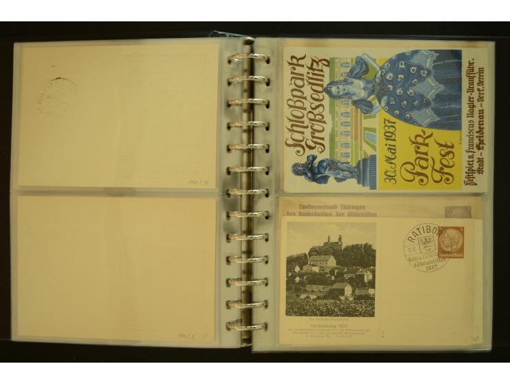 1921/1942, umfangreiche Sammlung mit ca. 450 ungebrauchten und gebrauchten Privatpost-Ganzsachenkarten mit Schwerpunkt III. R