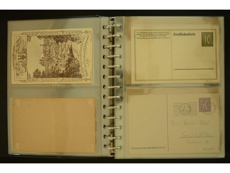 1921/1942, umfangreiche Sammlung mit ca. 450 ungebrauchten und gebrauchten Privatpost-Ganzsachenkarten mit Schwerpunkt III. R