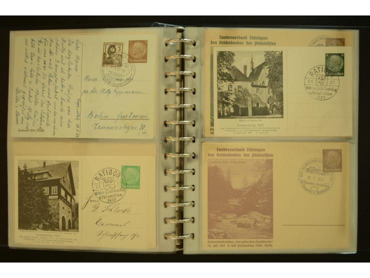 1921/1942, umfangreiche Sammlung mit ca. 450 ungebrauchten und gebrauchten Privatpost-Ganzsachenkarten mit Schwerpunkt III. R