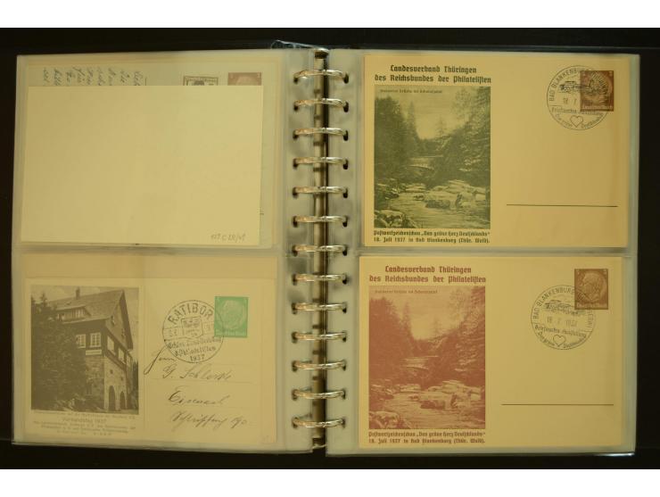 1921/1942, umfangreiche Sammlung mit ca. 450 ungebrauchten und gebrauchten Privatpost-Ganzsachenkarten mit Schwerpunkt III. R