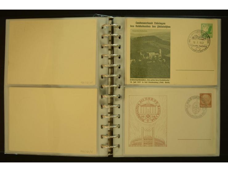 1921/1942, umfangreiche Sammlung mit ca. 450 ungebrauchten und gebrauchten Privatpost-Ganzsachenkarten mit Schwerpunkt III. R