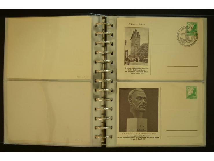 1921/1942, umfangreiche Sammlung mit ca. 450 ungebrauchten und gebrauchten Privatpost-Ganzsachenkarten mit Schwerpunkt III. R