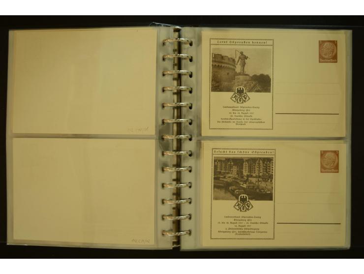 1921/1942, umfangreiche Sammlung mit ca. 450 ungebrauchten und gebrauchten Privatpost-Ganzsachenkarten mit Schwerpunkt III. R