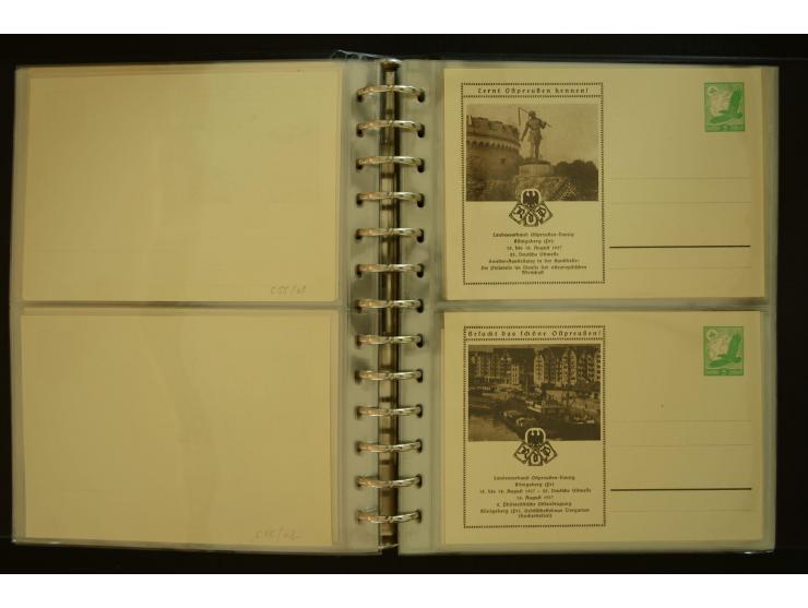 1921/1942, umfangreiche Sammlung mit ca. 450 ungebrauchten und gebrauchten Privatpost-Ganzsachenkarten mit Schwerpunkt III. R