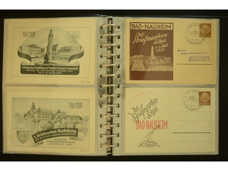 1921/1942, umfangreiche Sammlung mit ca. 450 ungebrauchten und gebrauchten Privatpost-Ganzsachenkarten mit Schwerpunkt III. R