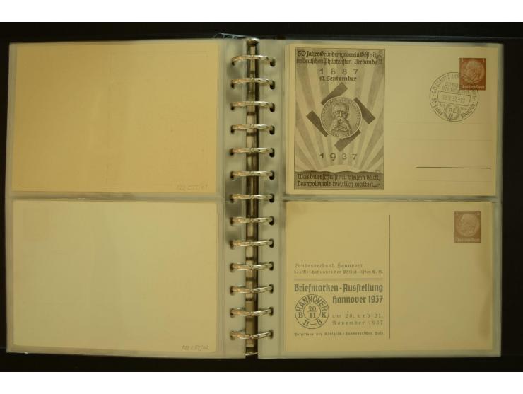 1921/1942, umfangreiche Sammlung mit ca. 450 ungebrauchten und gebrauchten Privatpost-Ganzsachenkarten mit Schwerpunkt III. R