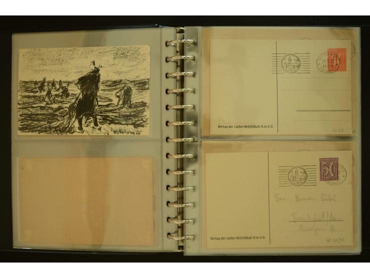 1921/1942, umfangreiche Sammlung mit ca. 450 ungebrauchten und gebrauchten Privatpost-Ganzsachenkarten mit Schwerpunkt III. R