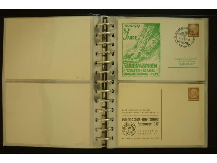 1921/1942, umfangreiche Sammlung mit ca. 450 ungebrauchten und gebrauchten Privatpost-Ganzsachenkarten mit Schwerpunkt III. R