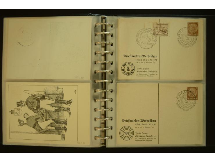 1921/1942, umfangreiche Sammlung mit ca. 450 ungebrauchten und gebrauchten Privatpost-Ganzsachenkarten mit Schwerpunkt III. R