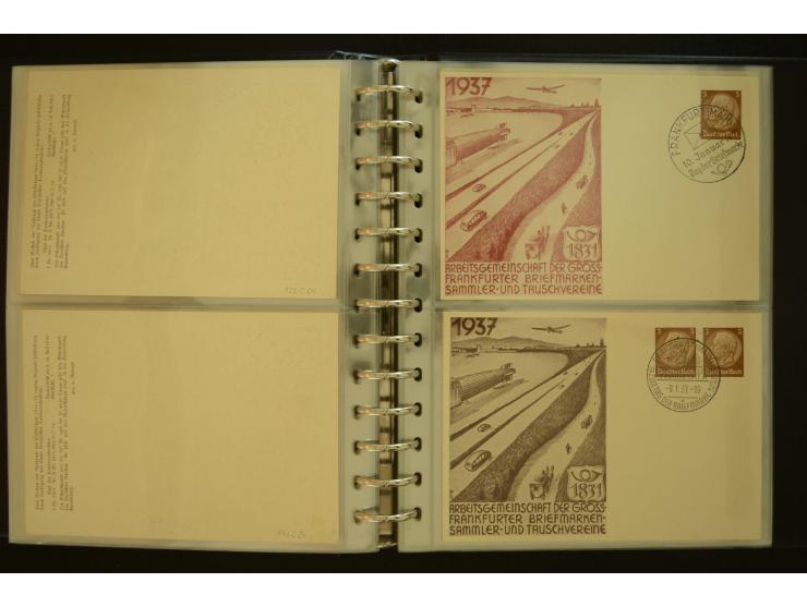 1921/1942, umfangreiche Sammlung mit ca. 450 ungebrauchten und gebrauchten Privatpost-Ganzsachenkarten mit Schwerpunkt III. R